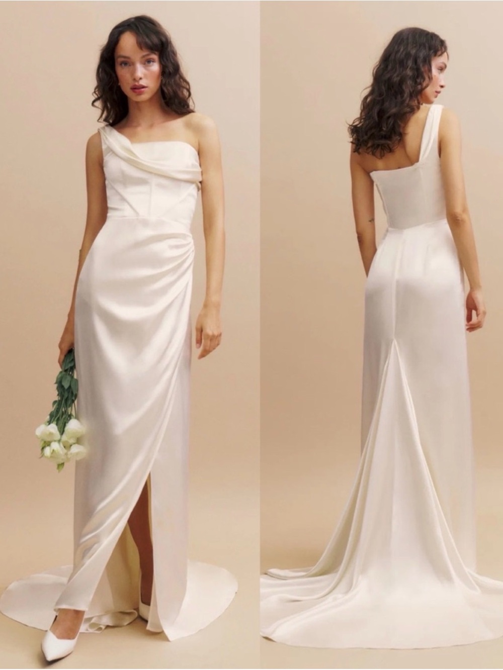 NEW NWT Reformation Eisa Silk Dress Bridal Ivory